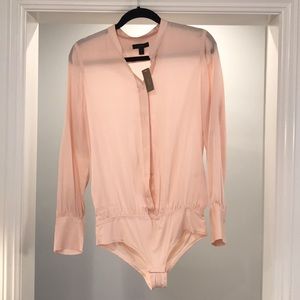 Pink J. CREW Bodysuit Blouse